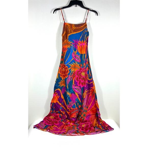 Farm Rio Vintage Wave Multicolor Floral Viscose Maxi Dress Small NWT Tropical - Picture 5 of 17